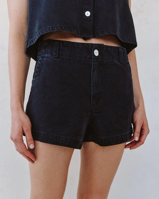 Ella Playa Trouser Shorts- Antique Black Wash