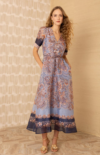 Aubrie V-Neck Dress - Navy