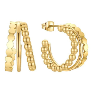 Sienna Tri Hoop - Gold