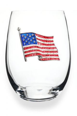 Flag Stemless Wine Glass