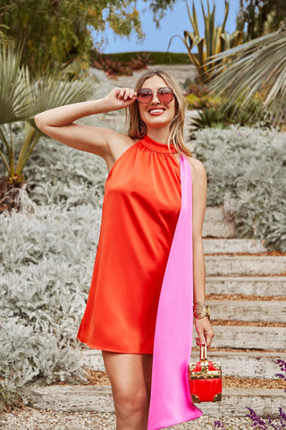 Vanni Dress-Dante Red/Luminosa Rosa