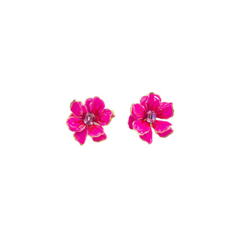 The Pink Reef Handpainted Earrings- Magenta
