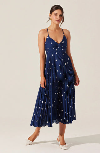 Blythe Dress - Navy Polka Dot