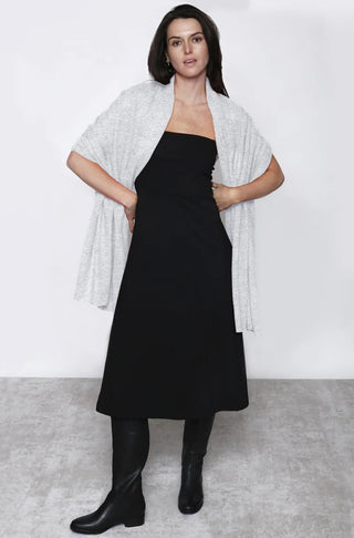 Classic Cashmere Shawl- Light Heather Grey