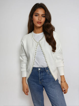 White Pearl Cardigan O/S