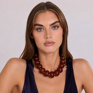 Vivienne Tortoise Resin Necklace