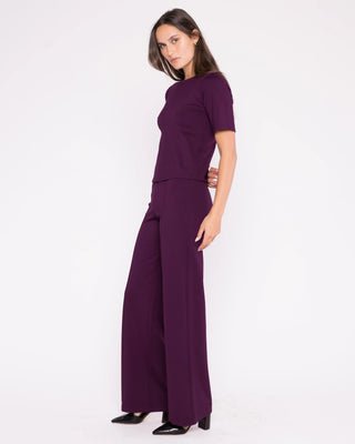Extended Short Sleeve Top Plum