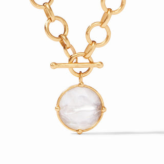 Honeybee Statement Necklace, Gold Iridescent Clear Crystal, Reversible