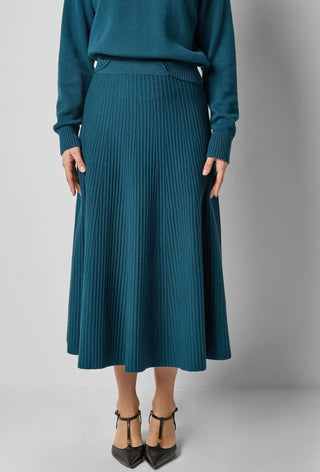 Flared Knit Skirt - Deep Sea