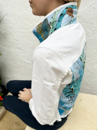 White Sky Blue Denim Jacket Large