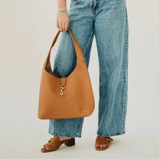 Haddie Hobo Vegan Leather Tote Brown