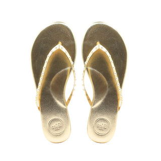Indie Flip Flop- Gold with White Pearl