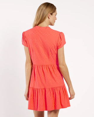 Ginger Jacquard Dress- Garden Gate Coral