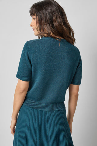 Short Sleeve Sparkle Sweater - Deep Sea Sparkle