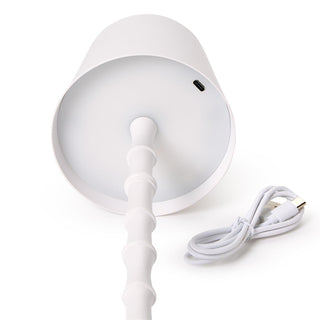 White Bamboo Table Lamp