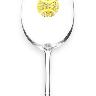Tennis Ball Stemmed Wine Glass