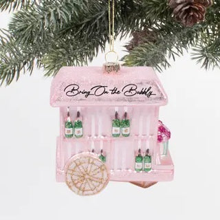 Champagne Cart Christmas Ornament
