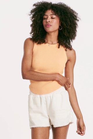 Cora Sleeveless Rib Tank- Bitter Peach