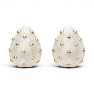 Maristella Studded Resin Hoop Earrings