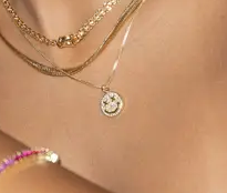 Smiley Pave Pendant Necklace