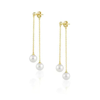 Xana Double Pearl Dangle - Gold/Pearl