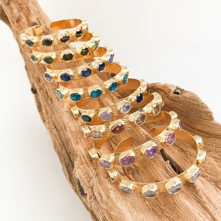 The Harley Luxe Oval Glass Sudded Cuff