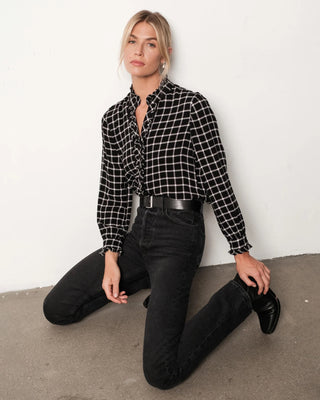 Button Down Shirt w/ Ruffle Edges