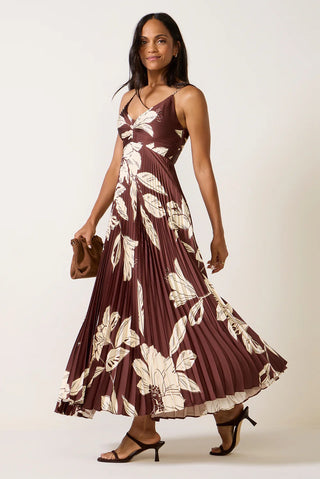 Clea Dress- Brown Floral