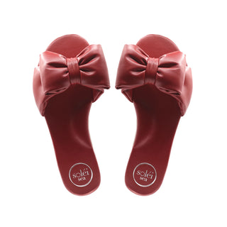Rafie Bow Slide Sandal- Poppy