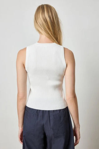 Short Perfect Tank Sweater - White