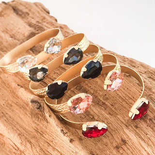 The Tiana- Luxe Rhinestone Teardrop Cuff