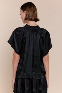 Brianna Collared Top - Black