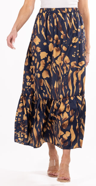 Lea Skirt - Navy & Gold