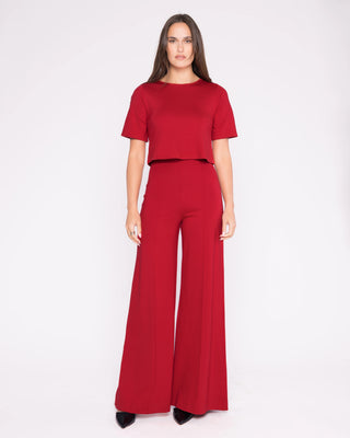 Wide Leg Pant- Red