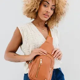 Camry Sling Crossbody- Cognac