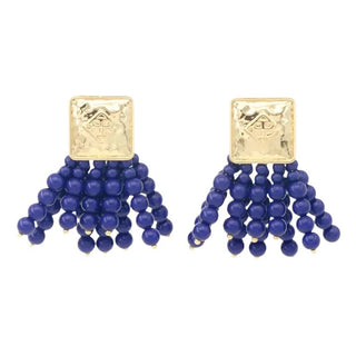 Navy Beaded Earring