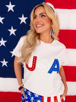 Red, White and Bling USA Tee