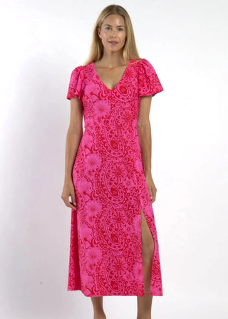 Jodi Painted Paisley Red Dress