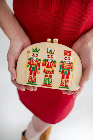 Nutcrackers Embroidered Clutch