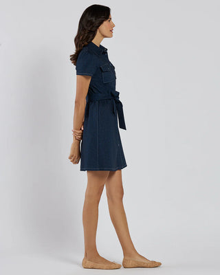Ingrid Denim Dress - Navy White
