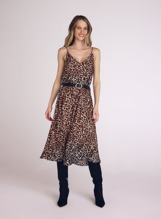 Gathered Skirt - Ombre Leopard Print