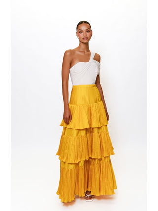 Rhea Dress - White/Gold