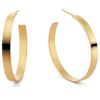 Carrie Flat Hoops - Gold - 2'