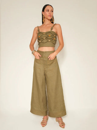 Nido Crop Top- Verde Militar