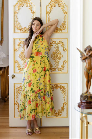 Perry Dress-  Yellow Parterre