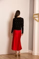 Amora Satin Trumpet Skirt - Red