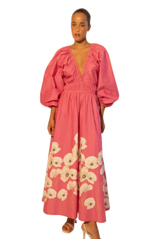 eliana maxi dress Baltic Born Womens Eliana Maxi Dress | Sage + Rose Floral | Color: Dusty Mauve