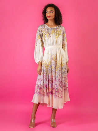 Floral Print Silk Dress