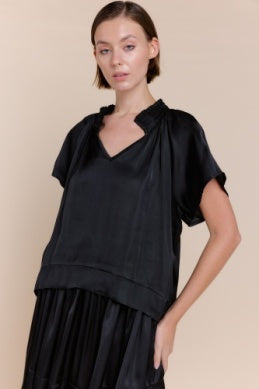 Brianna Collared Top - Black