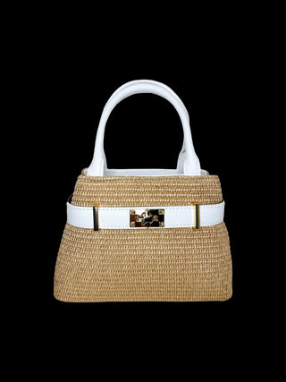 Mini Raffia Band Bag - Ivory